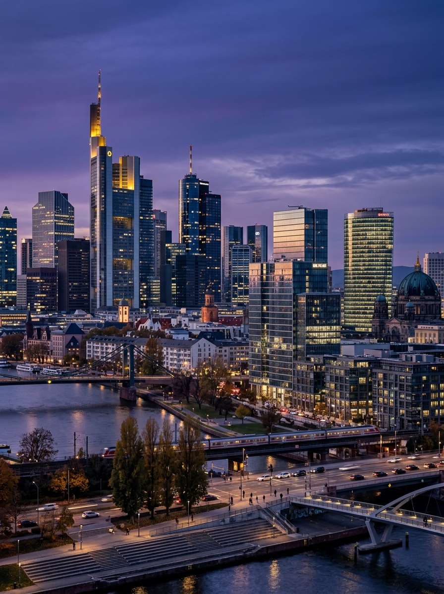 Modern commercial district in Germany